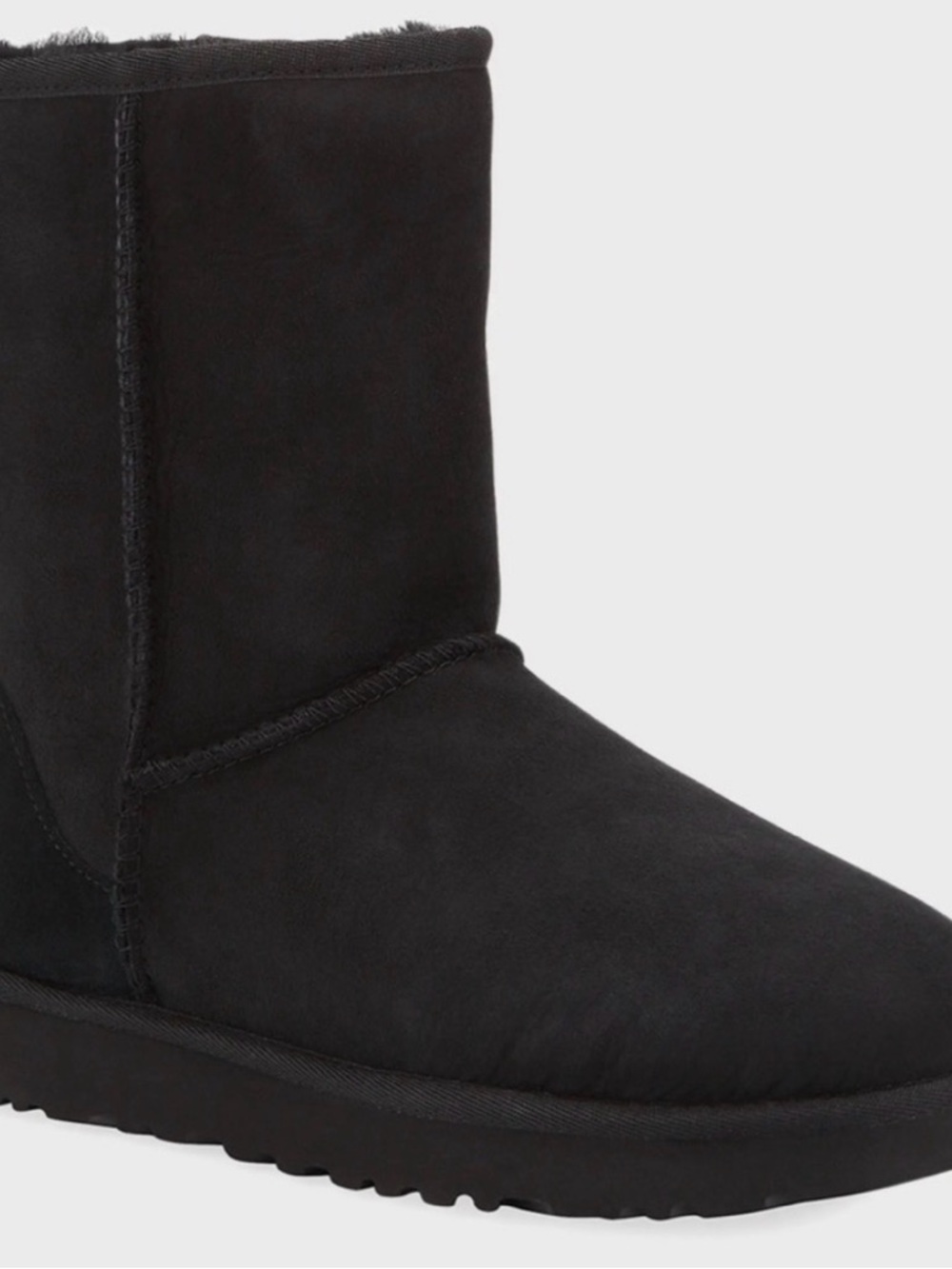 UGG Classic Black Short Shearling Boot SIZE 9